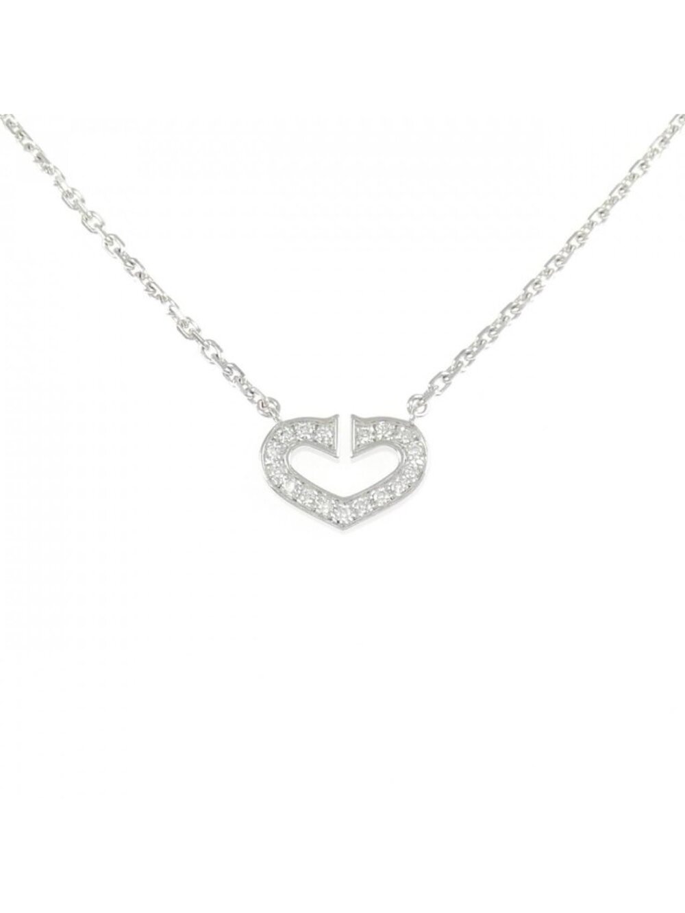 Cartier C Necklace White Gold